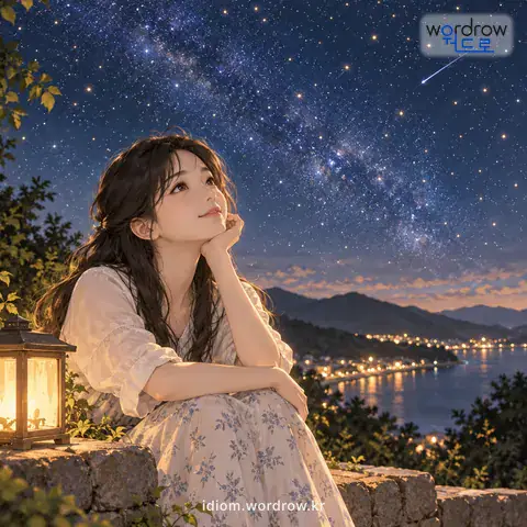 ‘별 겯듯’의 첫 번째 뜻을 표현한 그림: 별이 총총 박히듯.
