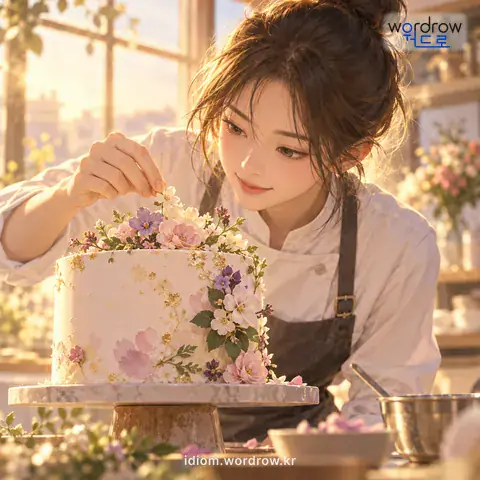 ‘보통이 아니다’의 첫 번째 뜻을 표현한 그림: 평범하지 아니하고 솜씨가 특별하거나 뛰어나다.