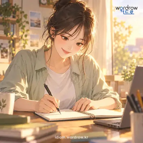 ‘부리를 헐다’의 첫 번째 뜻을 표현한 그림: 이야기나 일을 시작하거나 손을 대다.
