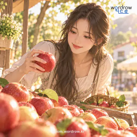 ‘비점을 찍다’의 첫 번째 뜻을 표현한 그림: 골라서 뽑다.
