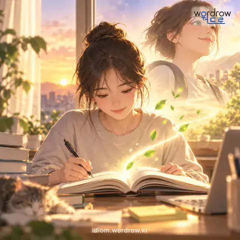 ‘뼈와 살이 되다’의 첫 번째 뜻을 표현한 그림