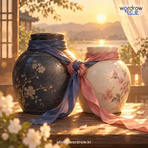 ‘살을 섞다’의 첫 번째 뜻을 표현한 그림
