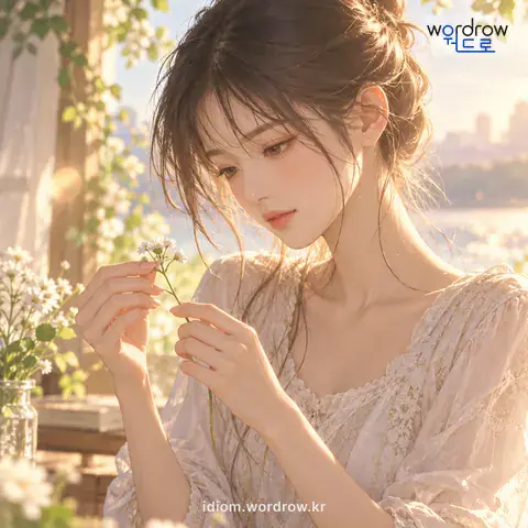 ‘선이 가늘다’의 첫 번째 뜻을 표현한 그림