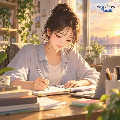 ‘손에 잡히다’의 첫 번째 뜻을 표현한 그림