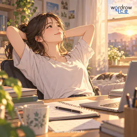 ‘손을 놓다’의 첫 번째 뜻을 표현한 그림