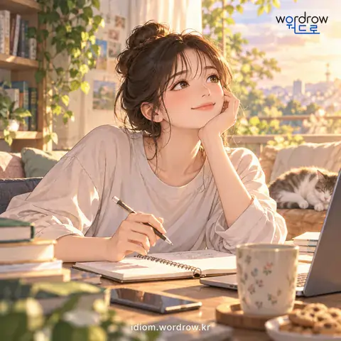‘손을 늦추다’의 첫 번째 뜻을 표현한 그림