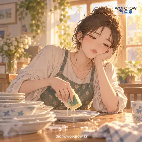 ‘손이 뜨다’의 첫 번째 뜻을 표현한 그림