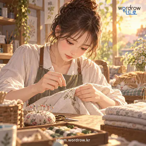 ‘손이 여물다’의 첫 번째 뜻을 표현한 그림