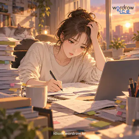 ‘손이 잠기다’의 첫 번째 뜻을 표현한 그림