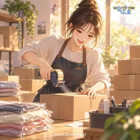 ‘손이 재다’의 첫 번째 뜻을 표현한 그림