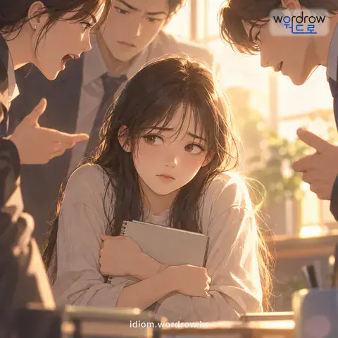 ‘숨도 제대로 못 쉬다’의 첫 번째 뜻을 표현한 그림