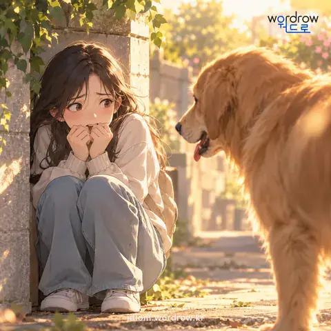 ‘심장이 작다’의 첫 번째 뜻을 표현한 그림