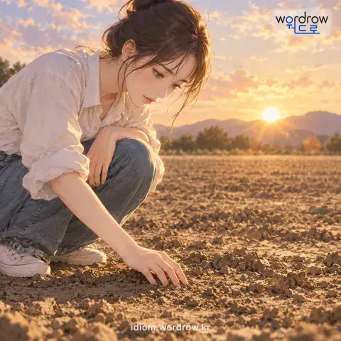 ‘싹도 없다’의 첫 번째 뜻을 표현한 그림: 전혀 흔적이 보이지 아니하다.