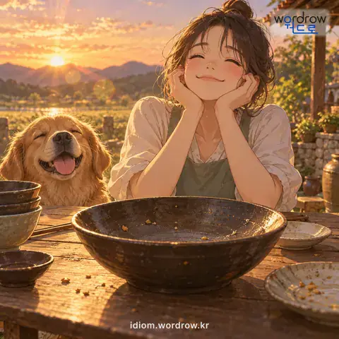 ‘씨도 없이’의 첫 번째 뜻을 표현한 그림: 아무것도 남기지 아니하고 모조리.