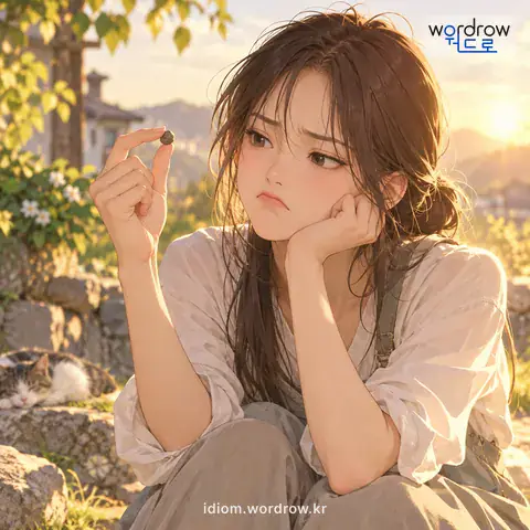 ‘씨알머리가 없다’의 첫 번째 뜻을 표현한 그림: (속되게)실속이 없거나 하찮다.