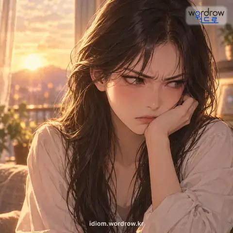 ‘암상이 돋치다’의 첫 번째 뜻을 표현한 그림: 몹시 암상스러운 기색이 나타나다.
