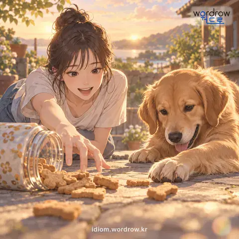 ‘엎치나 메치나’의 첫 번째 뜻을 표현한 그림: 이렇게 하나 저렇게 하나 결과는 마찬가지라는 말.