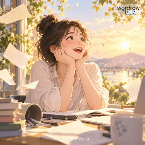 ‘염통에 바람 들다’의 첫 번째 뜻을 표현한 그림