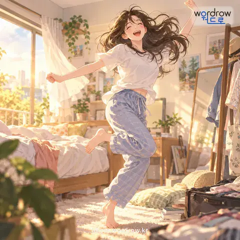 ‘오금에 바람이 들다’의 첫 번째 뜻을 표현한 그림