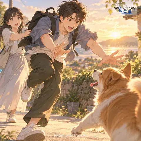 ‘오금이 뜨다’의 첫 번째 뜻을 표현한 그림