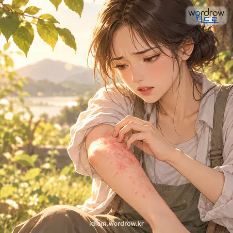 ‘옻을 올리다’의 첫 번째 뜻을 표현한 그림