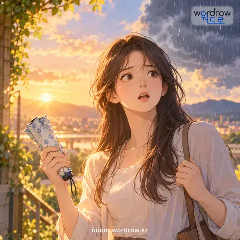 ‘이야기가 다르다’의 첫 번째 뜻을 표현한 그림: 조건, 상황 따위가 달라지다.