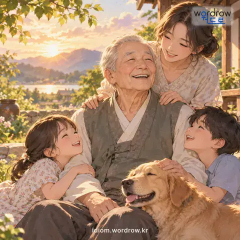 ‘인중이 길다’의 첫 번째 뜻을 표현한 그림