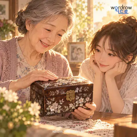 ‘입김이 어리다’의 첫 번째 뜻을 표현한 그림