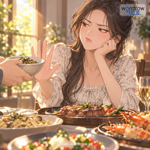 ‘입이 되다’의 첫 번째 뜻을 표현한 그림