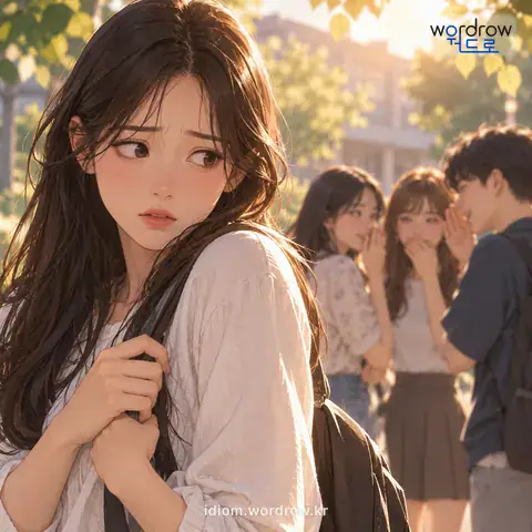 ‘입이 무섭다’의 첫 번째 뜻을 표현한 그림