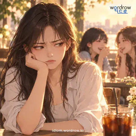 ‘입이 쓰다’의 첫 번째 뜻을 표현한 그림