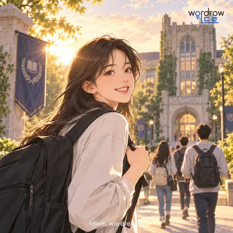 ‘적을 두다’의 첫 번째 뜻을 표현한 그림: 소속으로 되어 있다.