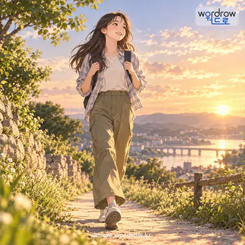 ‘정강말을 타다’의 첫 번째 뜻을 표현한 그림
