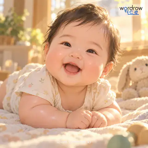 ‘젖기름이 흐르다’의 첫 번째 뜻을 표현한 그림