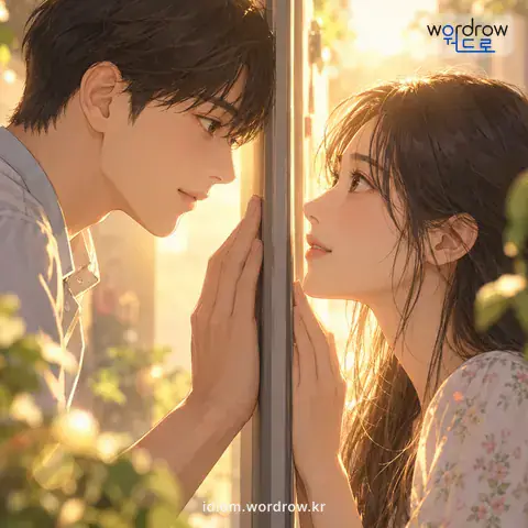 ‘종이 한 장의 차이’의 첫 번째 뜻을 표현한 그림: 사물의 간격이나 틈이 지극히 작음을 비유적으로 이르는 말.