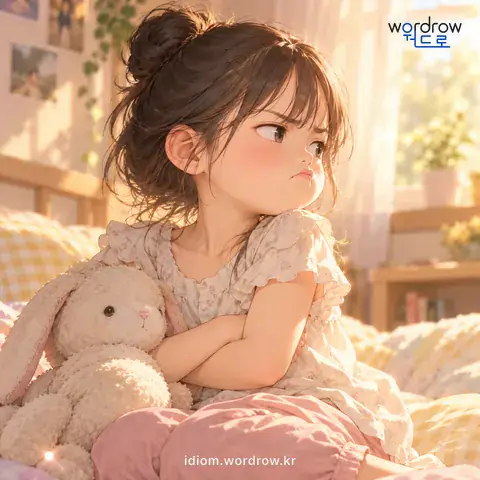 ‘주둥이가 삐죽하다’의 첫 번째 뜻을 표현한 그림