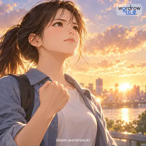 ‘주먹을 불끈 쥐다’의 첫 번째 뜻을 표현한 그림