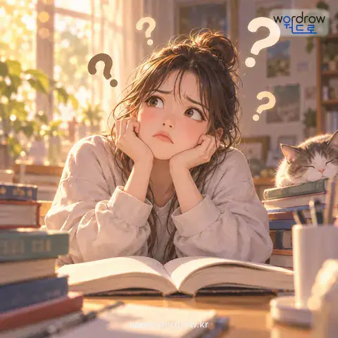 ‘쥐뿔도 모르다’의 첫 번째 뜻을 표현한 그림: 아무것도 알지 못한다.