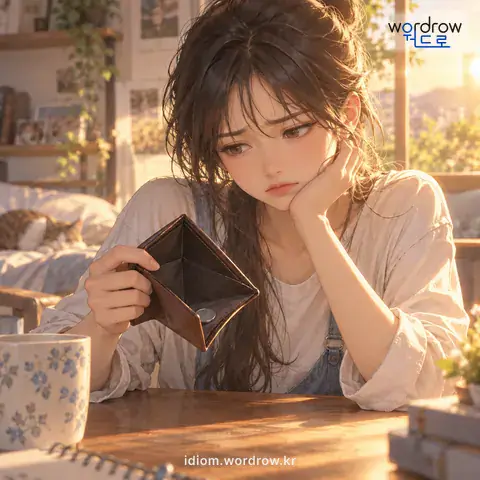 ‘쥐뿔이나 있어야지’의 첫 번째 뜻을 표현한 그림: 무엇이고 가진 것이 조금 있어야 어떻게 해 본다는 말.
