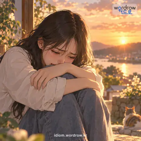 ‘창자를 끊다’의 첫 번째 뜻을 표현한 그림