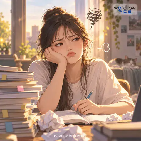 ‘체머리를 흔들다’의 첫 번째 뜻을 표현한 그림