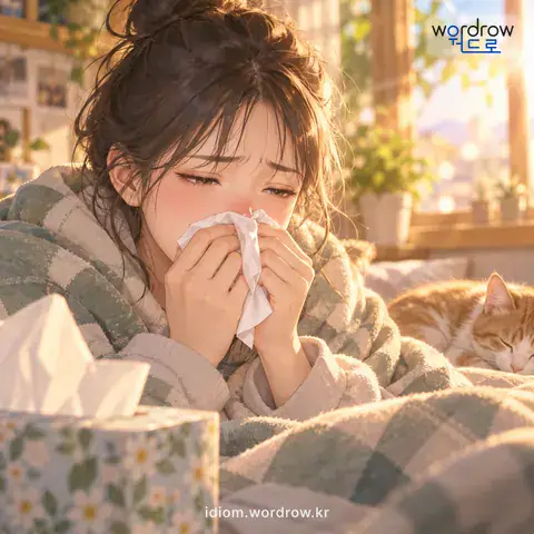 ‘코 먹은 소리’의 첫 번째 뜻을 표현한 그림