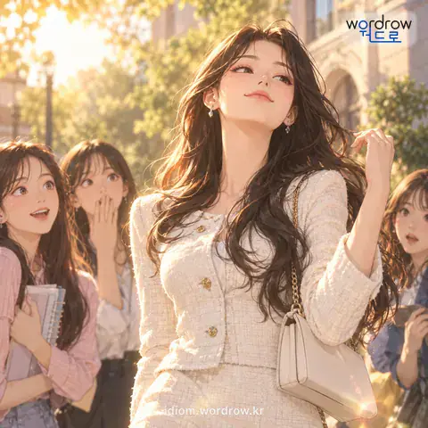 ‘코가 높다’의 첫 번째 뜻을 표현한 그림
