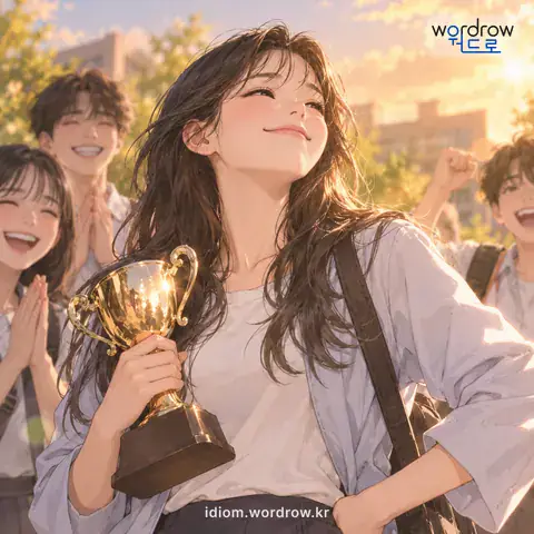 ‘코가 솟다’의 첫 번째 뜻을 표현한 그림