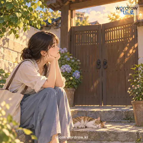 ‘코빼기도 내밀지 않다’의 첫 번째 뜻을 표현한 그림