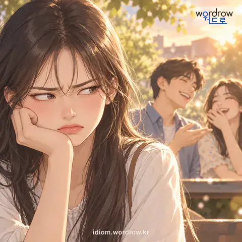 ‘콧등이 시다’의 첫 번째 뜻을 표현한 그림