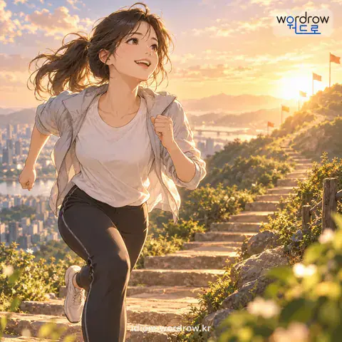 ‘탄력을 받다’의 첫 번째 뜻을 표현한 그림: 점차 증가하거나 많아지다.