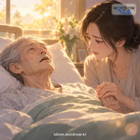 ‘턱을 까불다’의 첫 번째 뜻을 표현한 그림