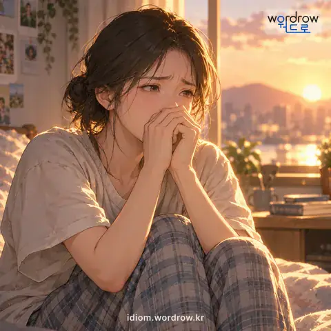 ‘피가 마르다’의 첫 번째 뜻을 표현한 그림