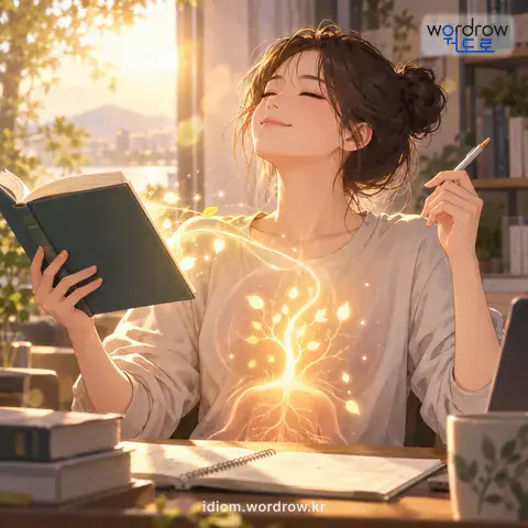 ‘피와 살이 되다’의 첫 번째 뜻을 표현한 그림